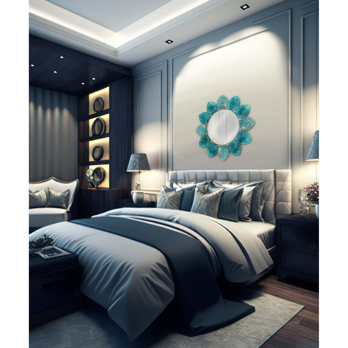 Daum Mélodie Mirror By Jacques Hurel 25ex – Turquoise, alternate view