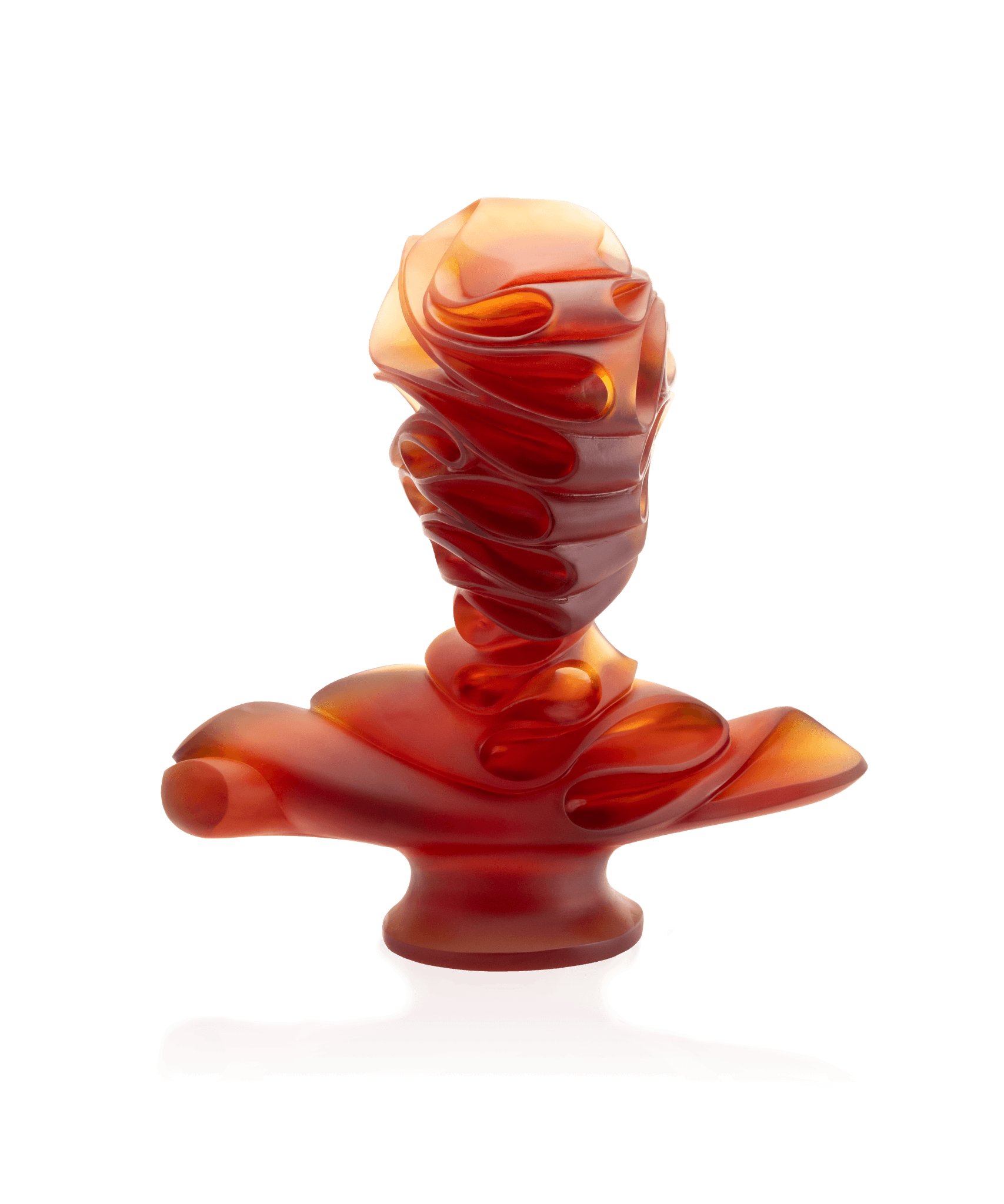 Daum Masque De Verre By Jean Faucheur Sculpture — Amber 75ex
