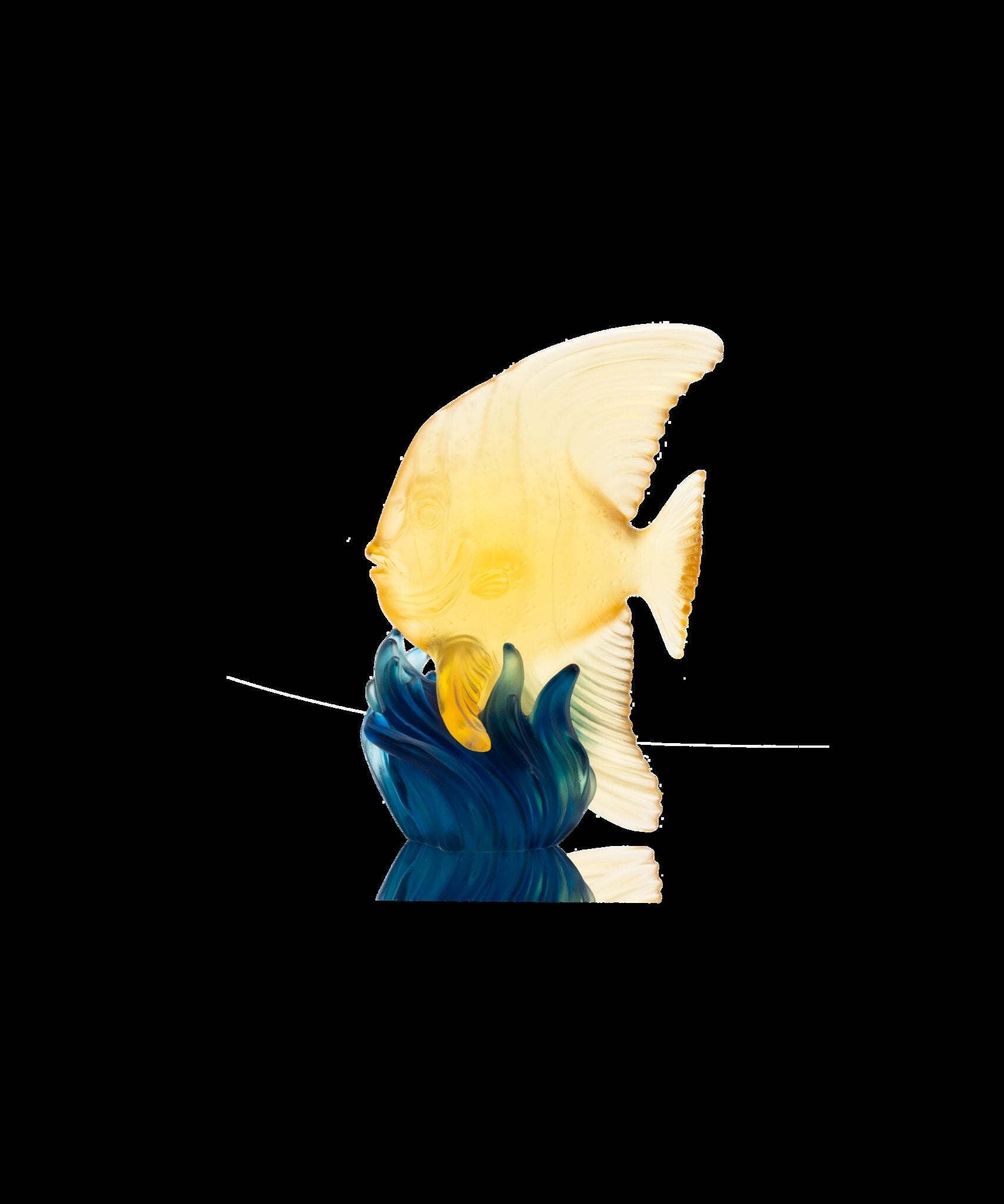 Daum Maya Medium Platax Blue and Sculpture — Yellow