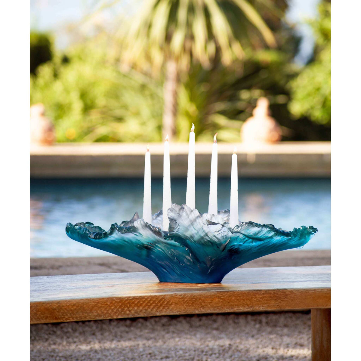 Daum Maya Set of 2 Sculpted Candles Candleholder, alternate view
