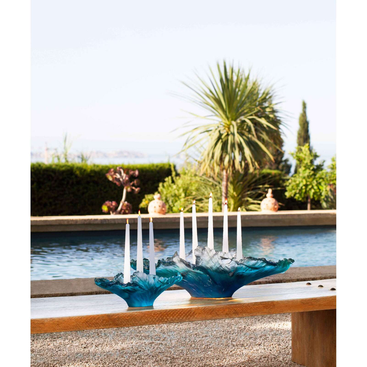 Daum Maya Set of 2 Sculpted Candles Candleholder, alternate view