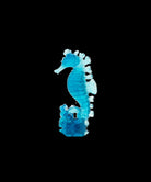 Daum Maya Small Seahorse Blue Sculpture