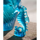 Daum Maya Small Seahorse Blue Sculpture, alternate view