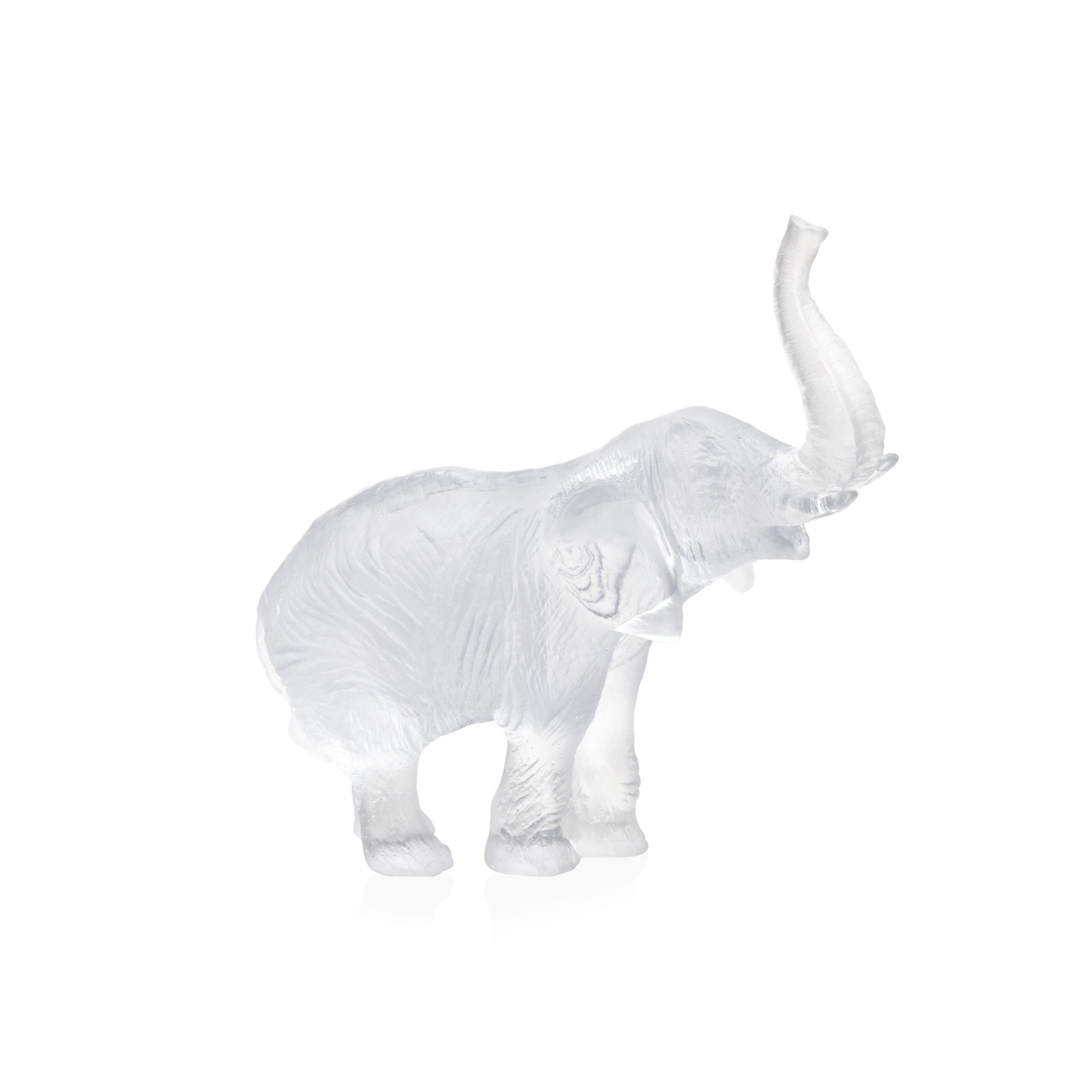 Daum Medium Elephant By Jean François Leroy Sculpture — White