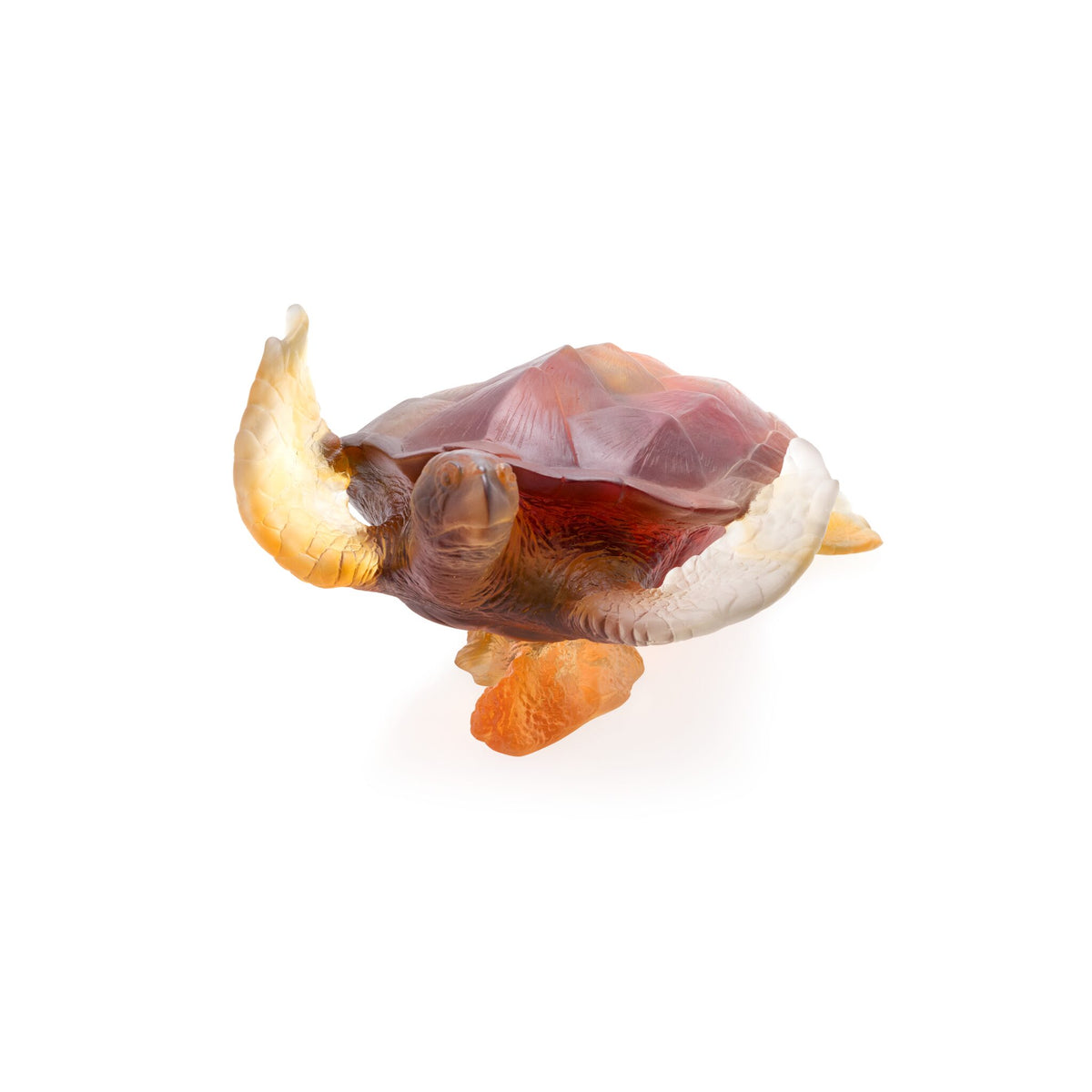 Daum Mer De Corail Large Sea Turtle Sculpture – Amber grey, alternate view
