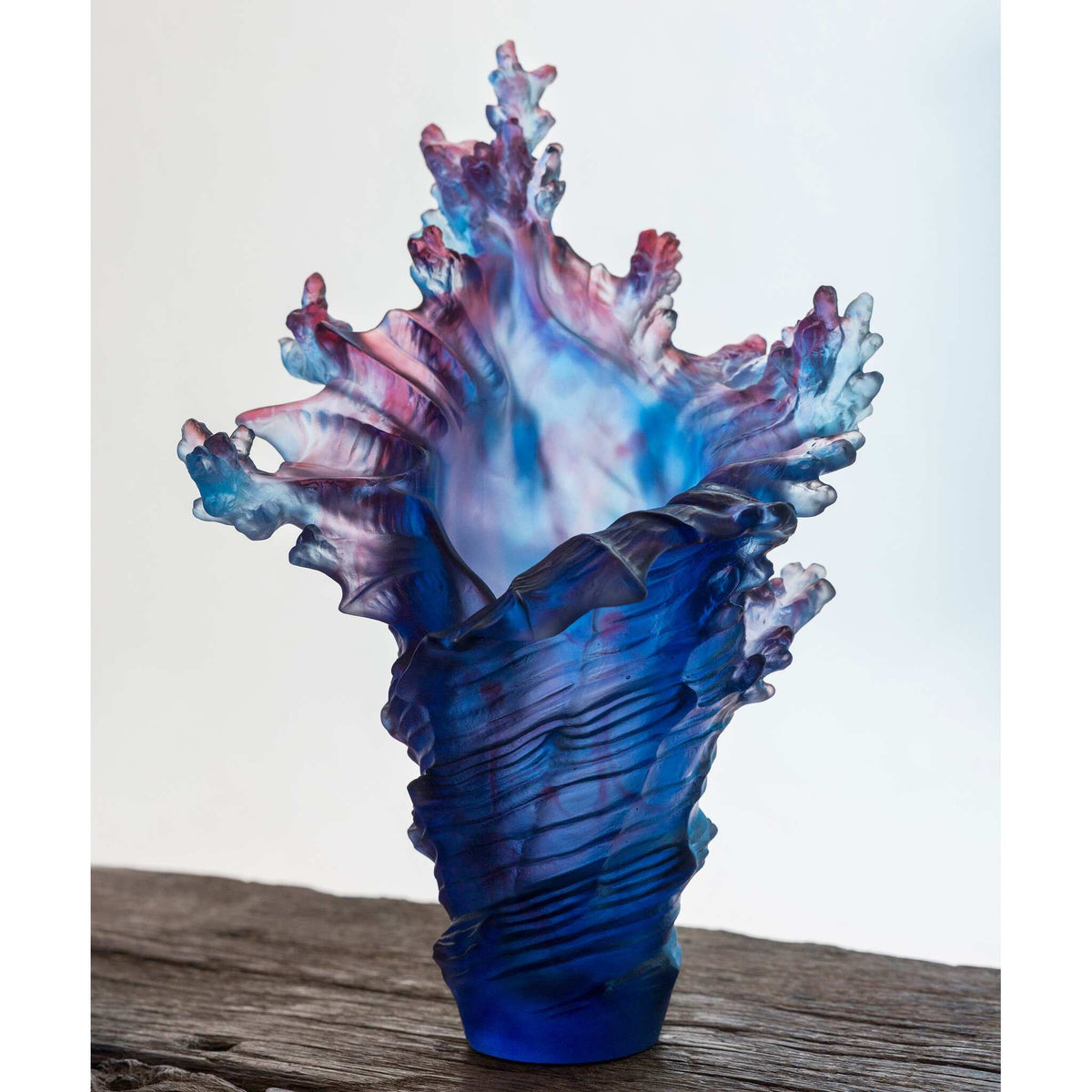 Daum Mer De Corail Large Vase – Blue and red, alternate view