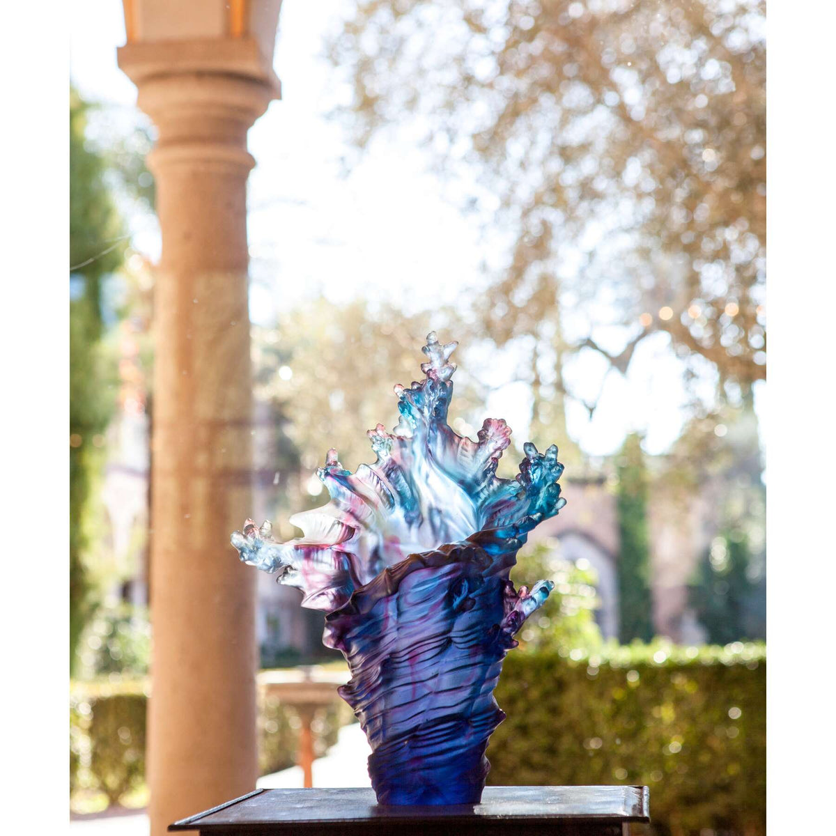 Daum Mer De Corail Large Vase – Blue and red, alternate view