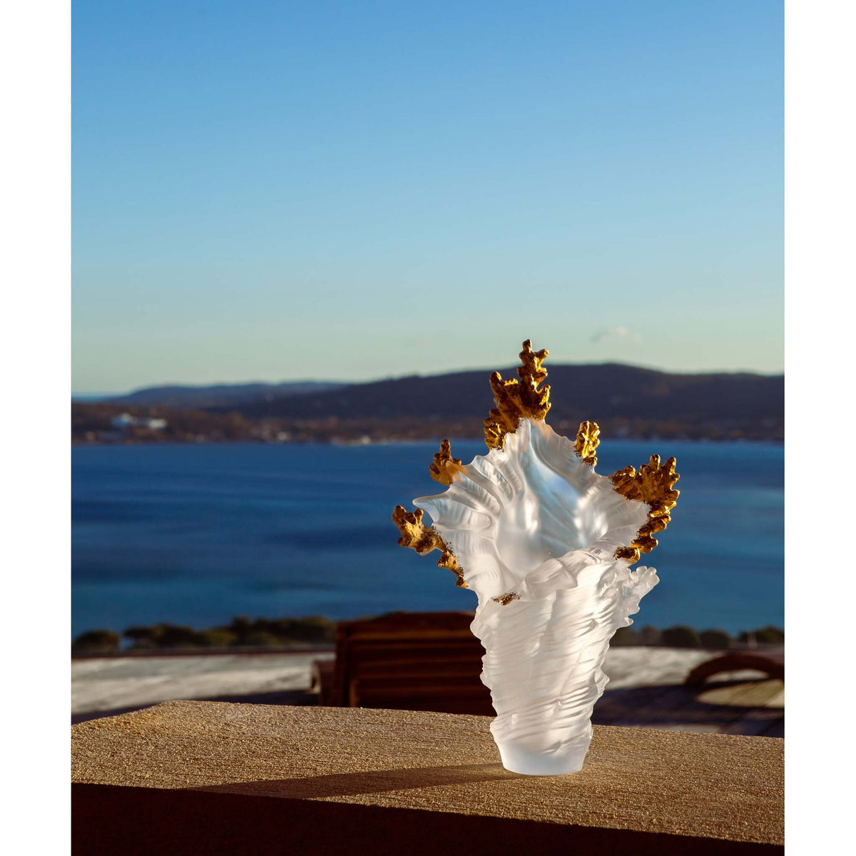 Daum Mer De Corail Large Vase – White gold finish 99ex, alternate view