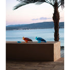 Daum Mer De Corail Medium Sea Turtle Blue Sculpture – And pink, alternate view