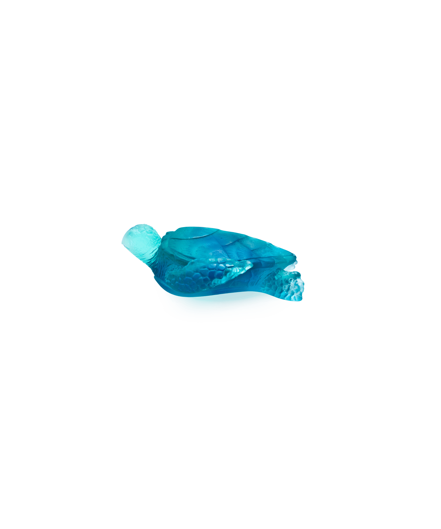 Daum Mer De Corail Medium Sea Turtle Blue Sculpture — Original