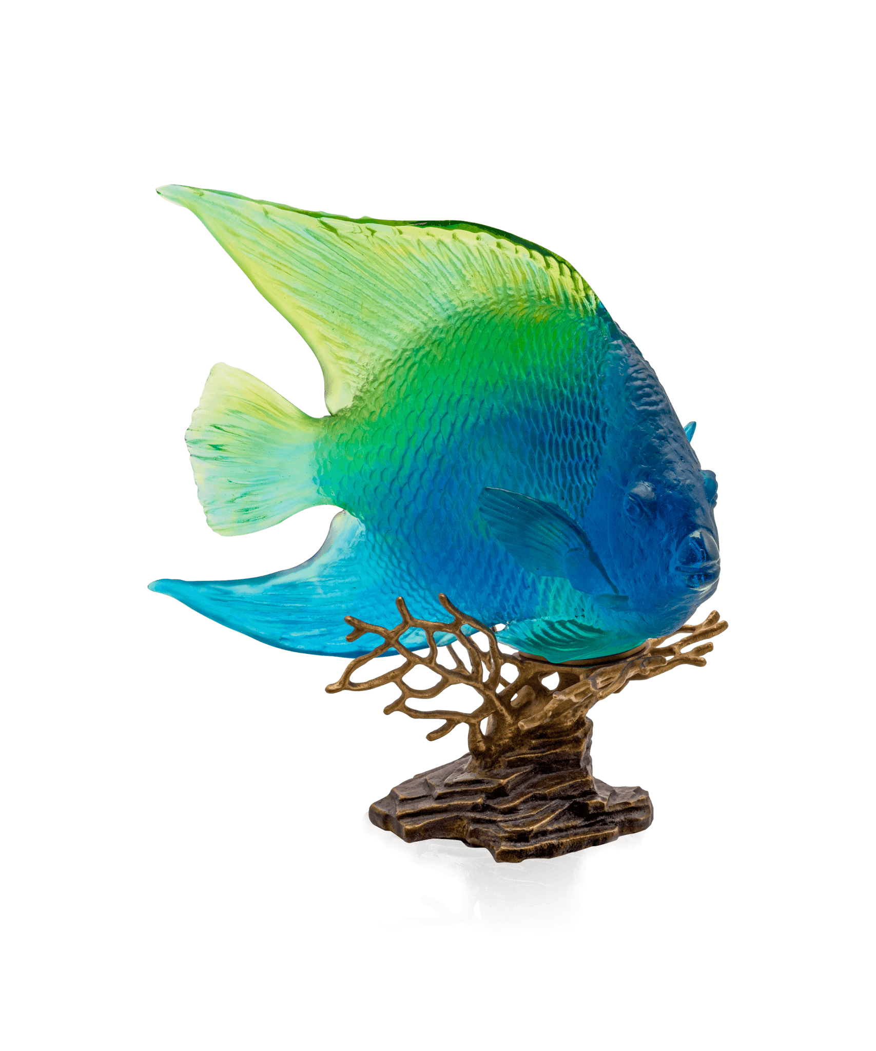 Daum Mer De Corail Royal Angelfish Sculpture — Blue and yellow 125ex