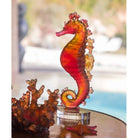 Daum Mer De Corail Seahorse Sculpture – Amber red, alternate view