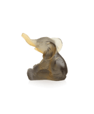 Daum Mini Elephant Sculpture — Amber grey