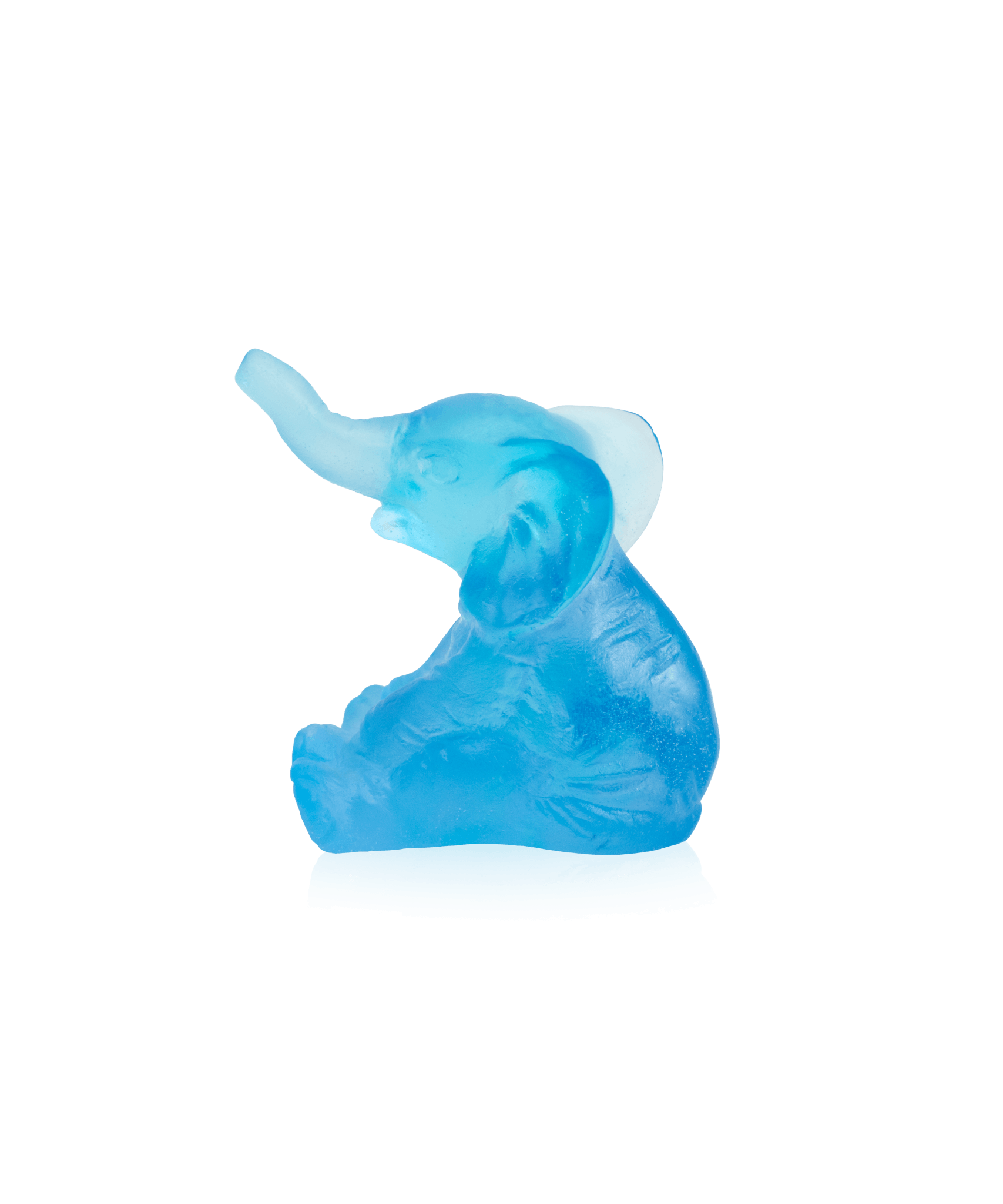 Daum Mini Elephant Sculpture — Blue