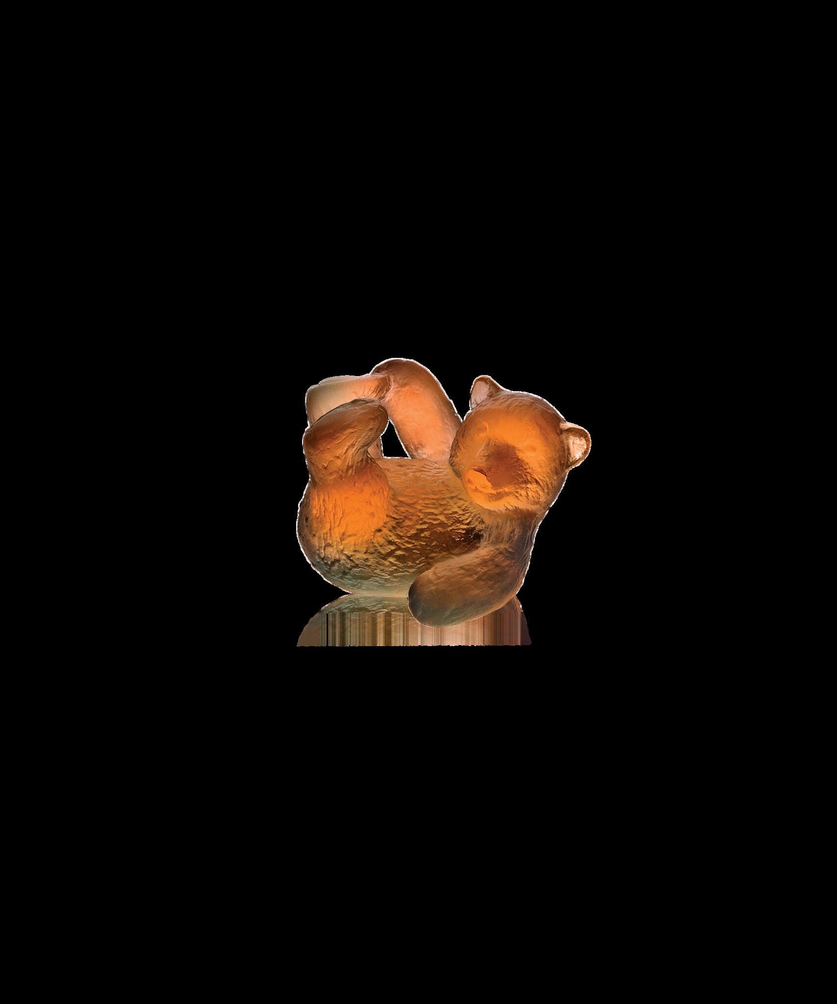 Daum Mini Teddy Amber Sculpture