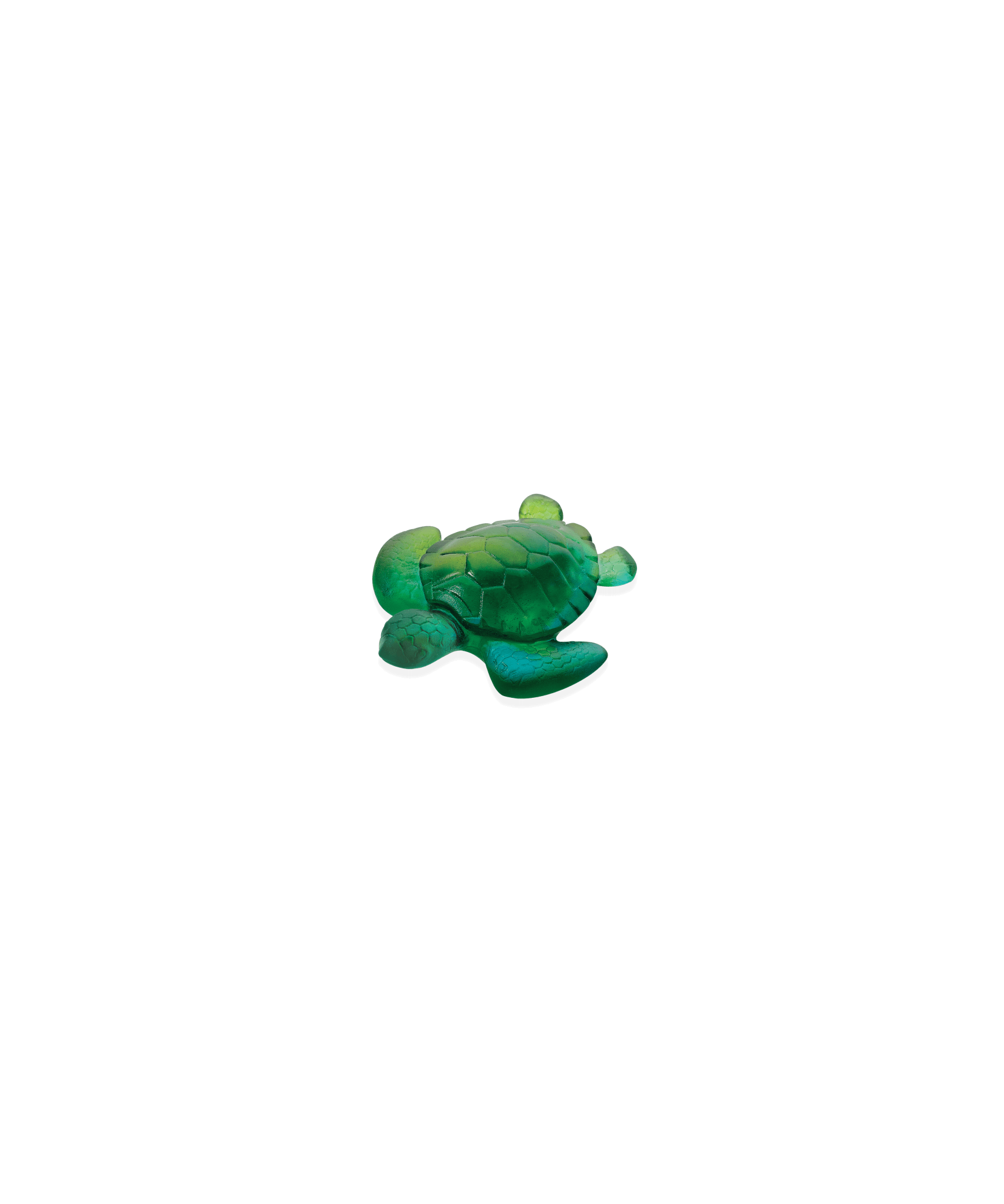 Daum Mini Turtle Sculpture — Turquoise