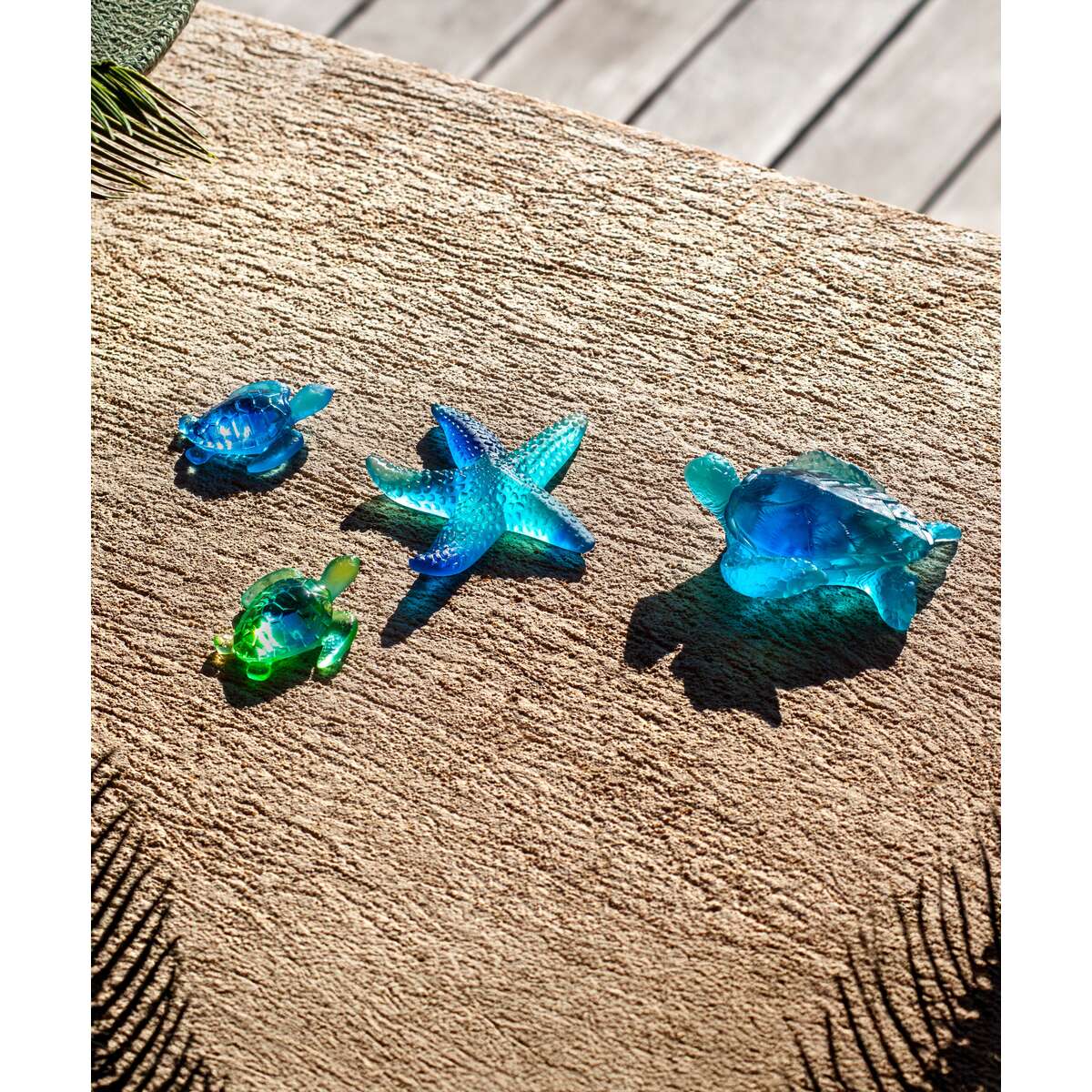 Daum Mini Turtle Sculpture – Turquoise, alternate view