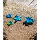 Daum Mini Turtle Sculpture – Turquoise, alternate view