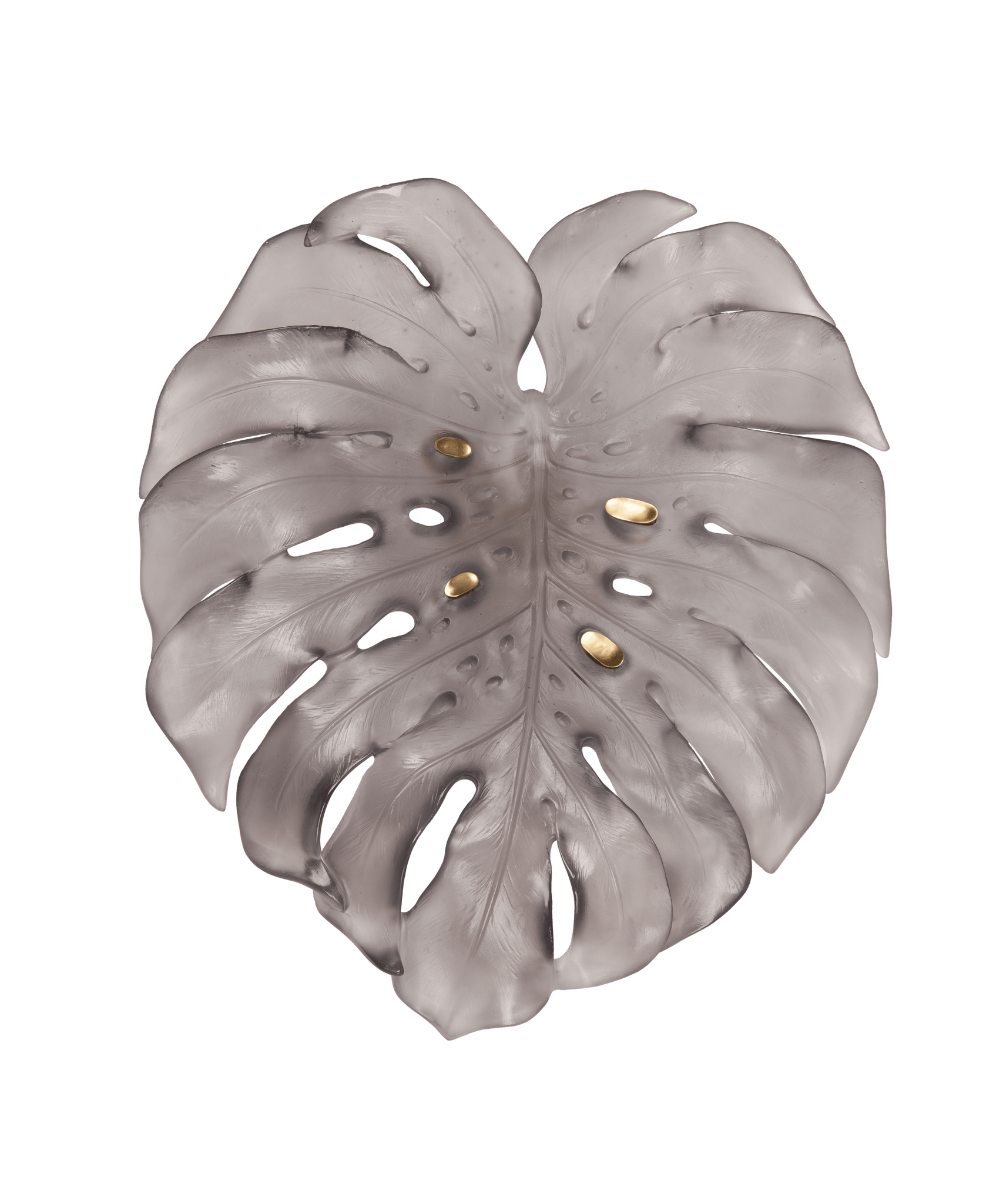 Daum Monstera Large Wall Leaf By Emilio Robba Wall Sculpture — Grey