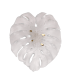Daum Monstera Large Wall Leaf By Emilio Robba Wall Sculpture — White