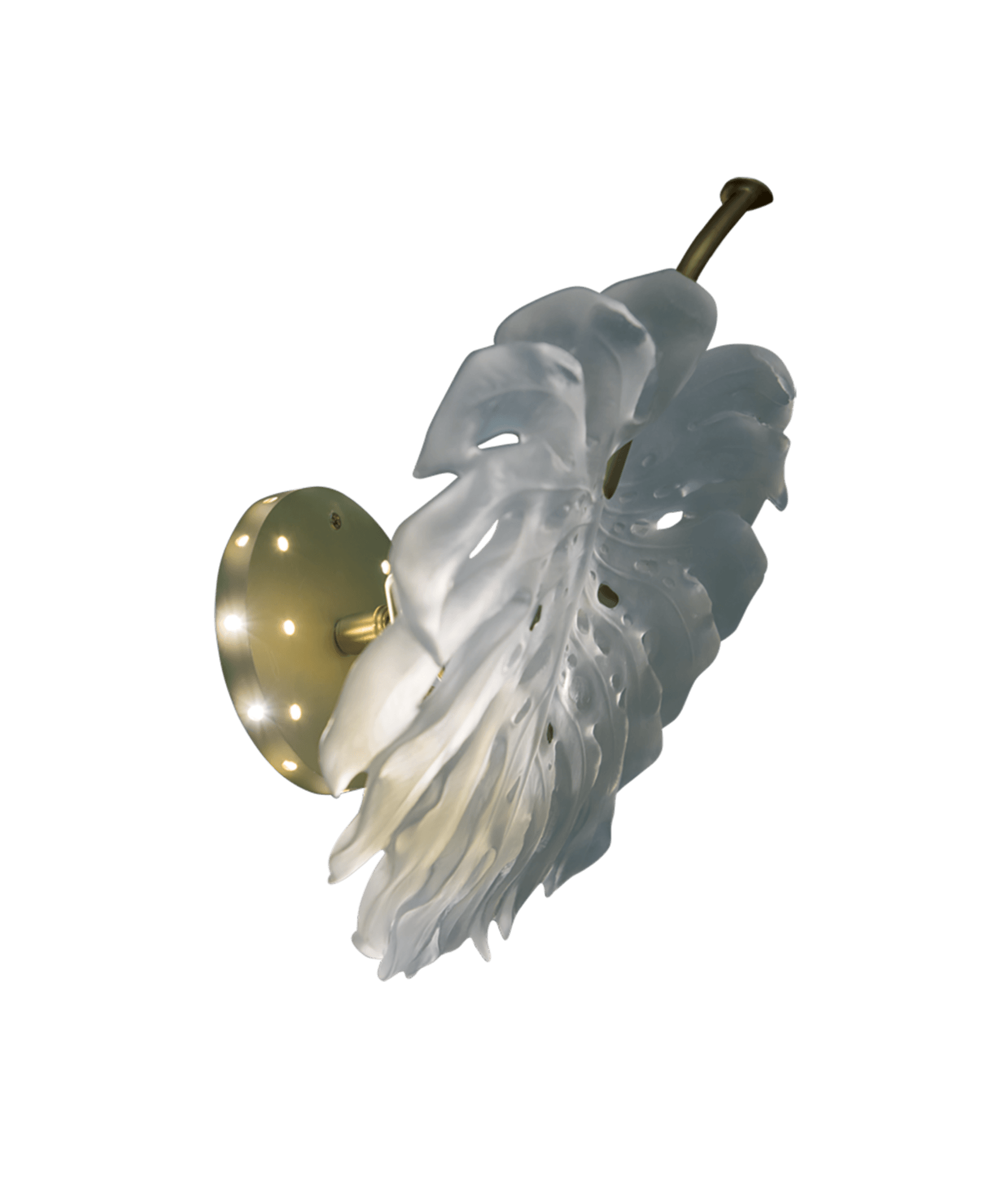 Daum Monstera Small Wall Lamp By Emilio Robba Wall Sconce — White