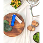 Daum Olive Leaf Mezuzah Sculpture – Blue, alternate view