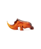 Daum Ongava Rhinoceros By Gé Pellini 125ex Sculpture — Amber