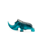 Daum Ongava Rhinoceros By Gé Pellini 125ex Sculpture — Blue