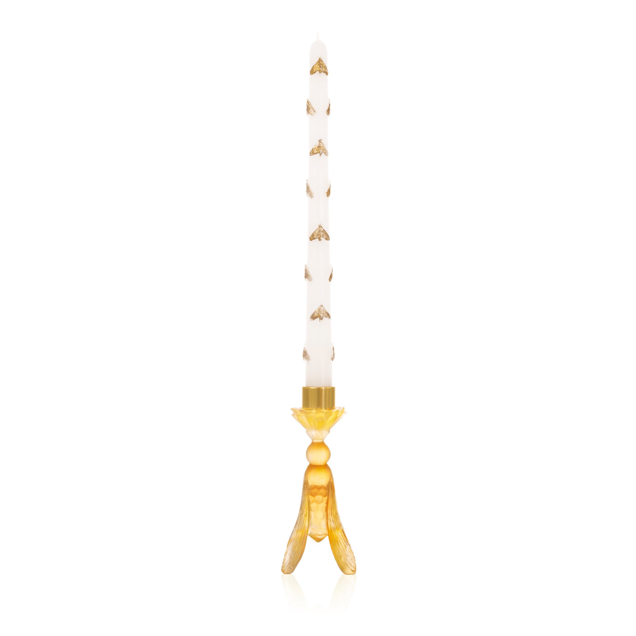 Daum Or D'Abeille Candle Holder and Taper Candle Candleholder