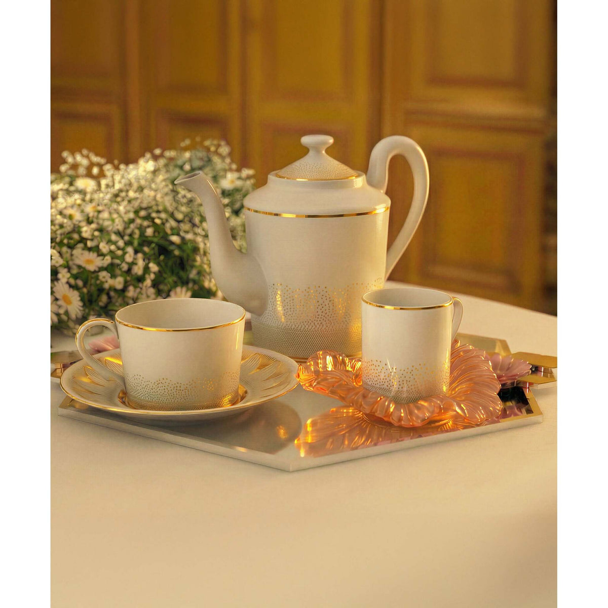 Daum Or D'Abeille Coffee and Crystal Cup & Saucer Set – Cup saucer, alternate view