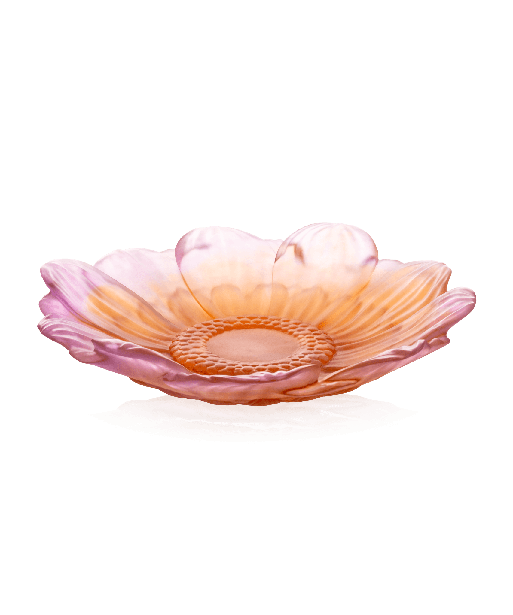Daum Or D'Abeille Medium Presentation Flower Sculpture — Amber pink