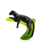 Daum Panther on Tree and Sculpture — Black emerald