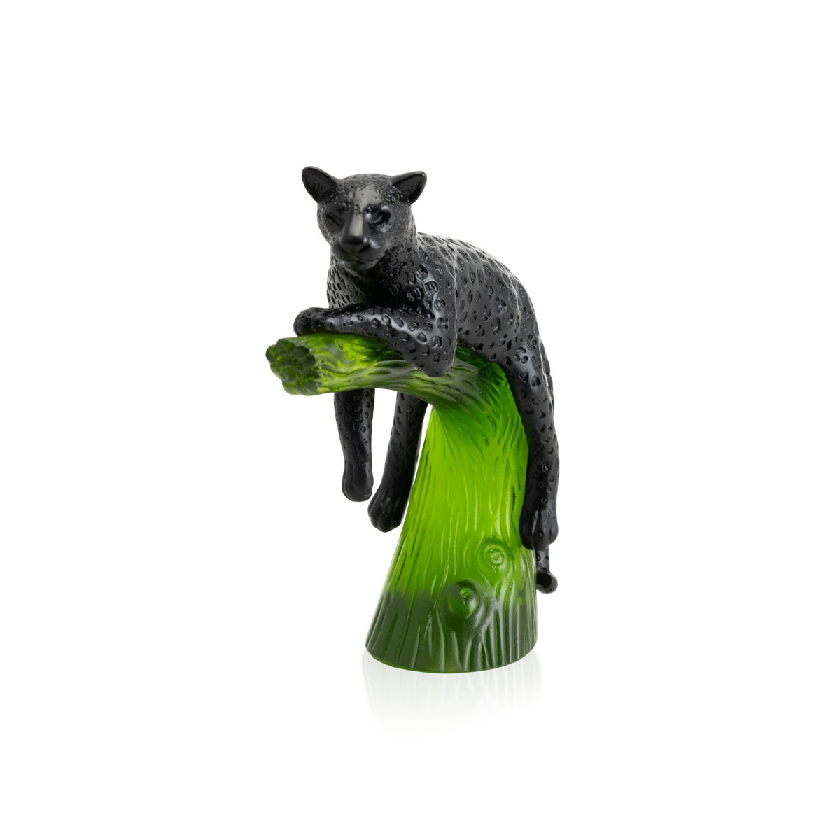 Daum Panther on Tree Sculpture – Black emerald, alternate view