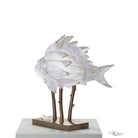 Daum Punky Fish White and Gold By Patrick Rougereau 25ex Sculpture, alternate view