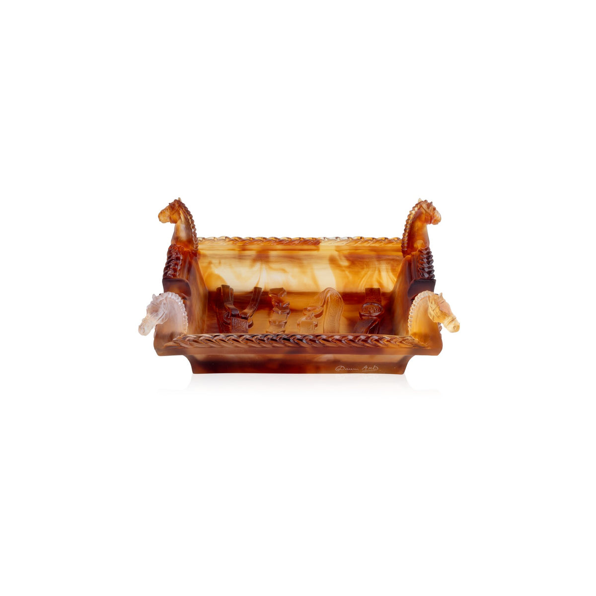 Daum Rêve Equestre Ashtray 250ex, handcrafted Daum crystal, front view