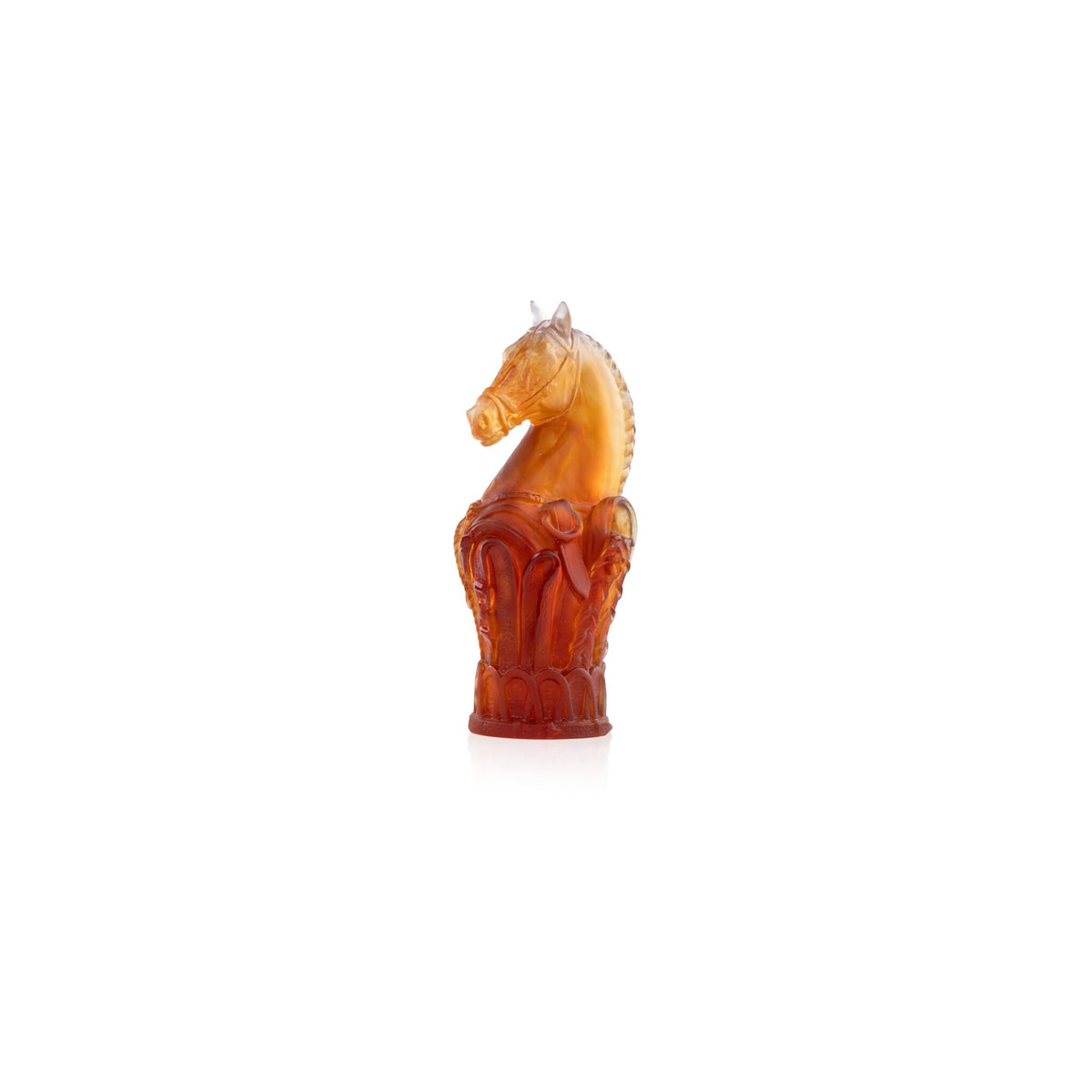 Daum Rêve Equestre Chess Knight Medium 250ex Sculpture, handcrafted Daum crystal, front view