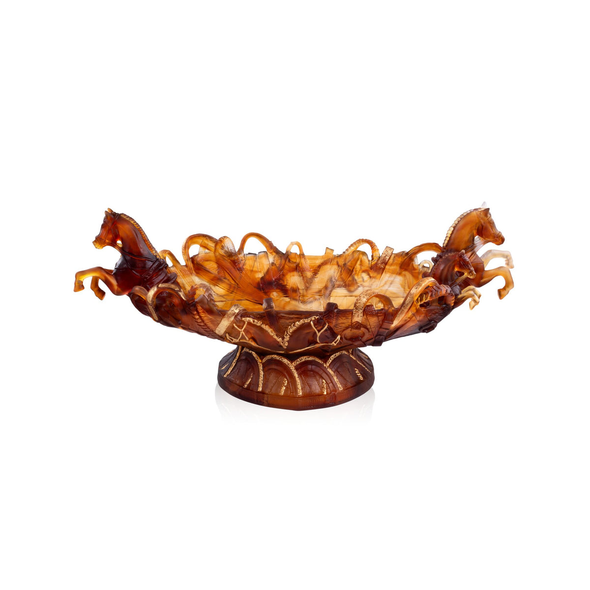 Daum Rêve Equestre Prestige Centerpiece 125ex Sculpture, handcrafted Daum crystal, front view