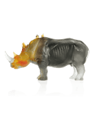 Daum Rhinoceros Amber Grey By Jean-François Leroy 1000ex Sculpture