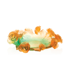 Daum Rose Passion Bowl Green and — orange