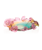 Daum Rose Passion Bowl Green and — pink