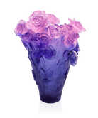 Daum Rose Passion Magnum Vase — Blue and pink 99ex