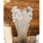Daum Rose Passion Magnum Vase – White green and pink flower 50ex, alternate view