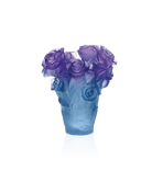 Daum Rose Passion Small Vase — Blue and purple