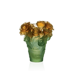 Daum Rose Passion Small Vase — Green and orange