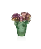 Daum Rose Passion Small Vase — Green and pink