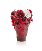 Daum Rose Passion Vase Flower — Red white 375ex