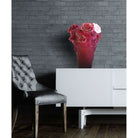 Daum Rose Passion Vase Flower – Red white 375ex, alternate view