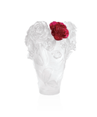Daum Rose Passion Vase Flower — White red 500ex