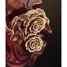 Daum Rose Royale Large Vase Red & Gold 50ex, Daum crystal, view 3