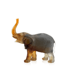 Daum Small Elephant By Jean François Leroy Sculpture — Green and amber